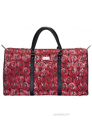 Signare Tapestry Large Duffle Bag Overnight Bags Weekend Bag for Women with Mackintosh Rose and Teardrop DesignBHOLD-RMTD