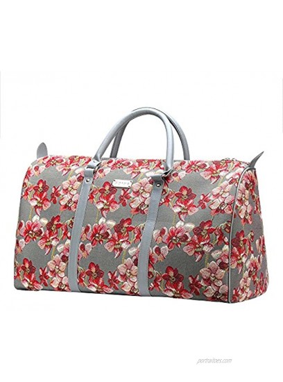 Signare Tapestry Large Duffle Bag Overnight Bags Weekend Bag for Women with Orchid Design BHOLD-ORC
