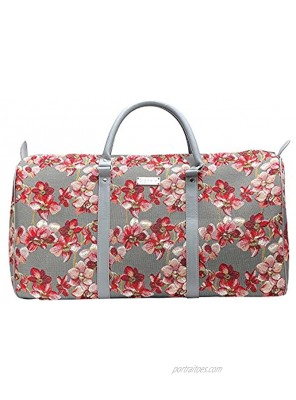 Signare Tapestry Large Duffle Bag Overnight Bags Weekend Bag for Women with Orchid Design BHOLD-ORC