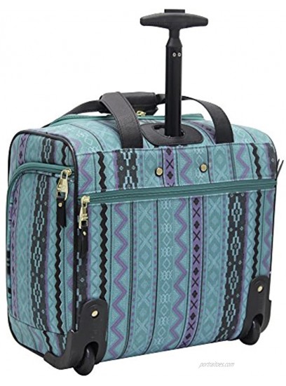 Steve Madden Designer 15 Inch Carry on Suitcase- Small Weekender Overnight Business Travel Luggage- Lightweight 2- Rolling Spinner Wheels Under Seat Bag for Women Legends Teal