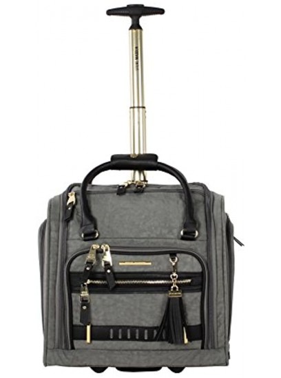 Steve Madden Luggage Wheeled Suitcase Under Seat Bag Peek-A-Boo Grey