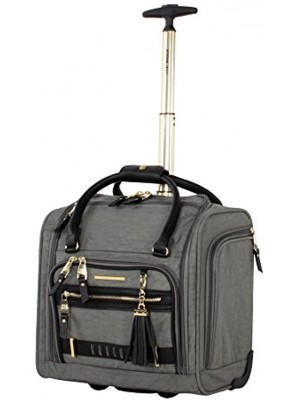 Steve Madden Luggage Wheeled Suitcase Under Seat Bag Peek-A-Boo Grey