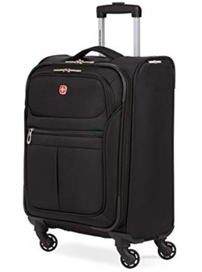 SwissGear 4010 Softside Luggage with Spinner Wheels Black Carry-On 18-Inch