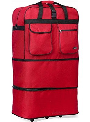 "TOP PACK" 30" 36" 40"  Rolling Wheeled SuitCase 36" Red
