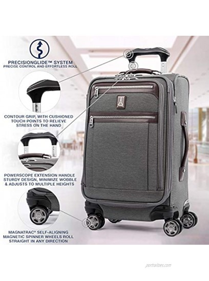 Travelpro Platinum Elite Softside Expandable Spinner Wheel Luggage Vintage Grey Carry-On 21-Inch