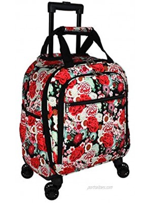 World Traveler Women's Prints 18-inch Spinner Carry-On Luggage Flowers One_Size