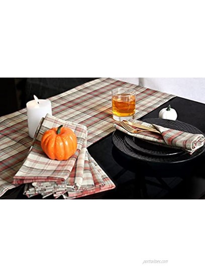 Yourtablecloth Cotton Checkered Runner Cabin Plaid 14 x 72