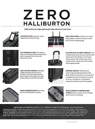 ZERO Halliburton Edge Lightweight Polycarbonate Travel Case Black Large Trunk