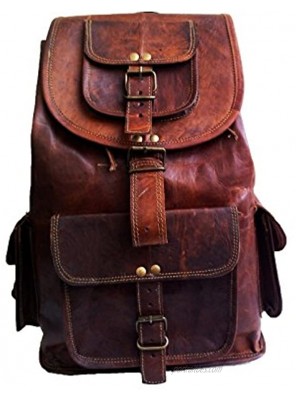 18 Leather Backpack Travel rucksack knapsack daypack Bag for men women