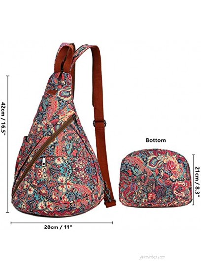 BAOSHA Women's Colorful Sling Bag Crossbody Backpack Shoulder Casual Daypack Outdoor Travel Hiking XB-10 HS Dual Shoulder
