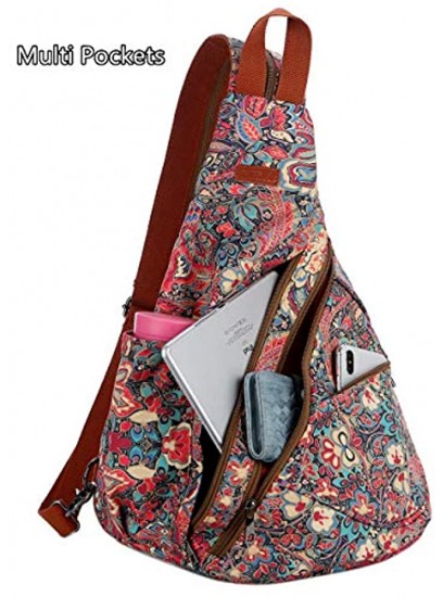 BAOSHA Women's Colorful Sling Bag Crossbody Backpack Shoulder Casual Daypack Outdoor Travel Hiking XB-10 HS Dual Shoulder