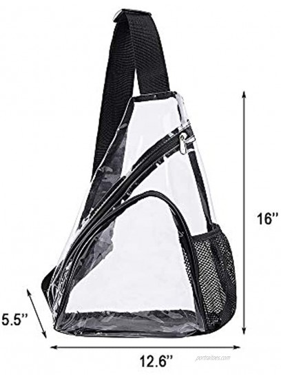 Clear PVC Sling Bag Stadium Approved Clear Shoulder Crossbody Backpack