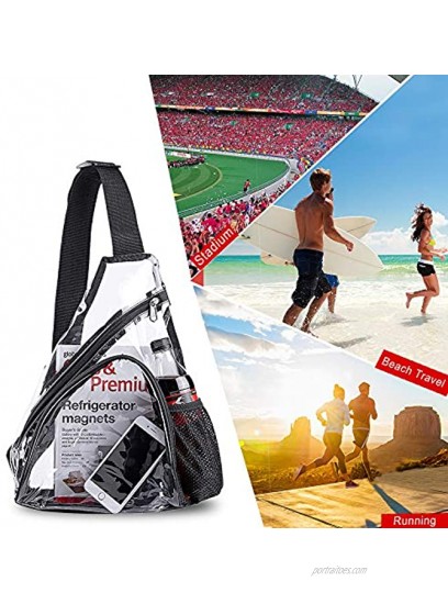 Clear PVC Sling Bag Stadium Approved Clear Shoulder Crossbody Backpack