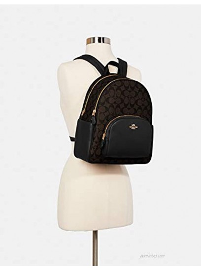 Coach Women's Court Backpack In Signature Canvas Brown Black