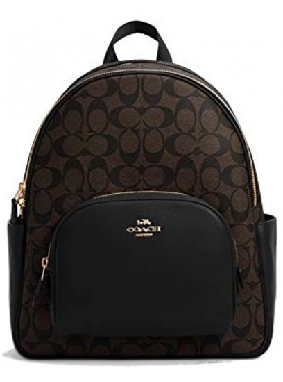 Coach Women's Court Backpack In Signature Canvas Brown Black