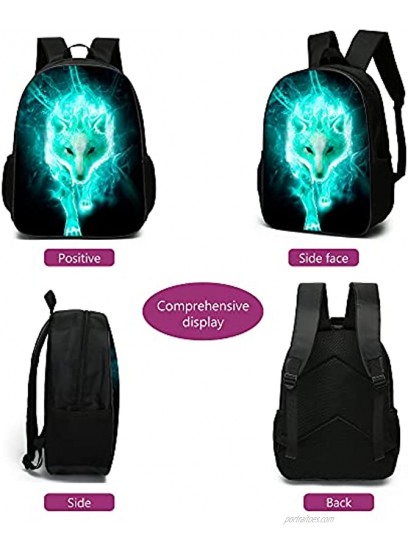 Cool Wolf Backpack Travel Daypack for Boys Girls Gift 14inch
