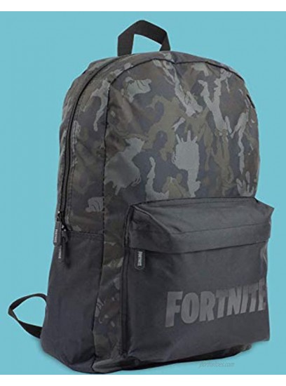 Fortnite Character Emote Camo Llama All Over Print Black Khaki Backpack Bag