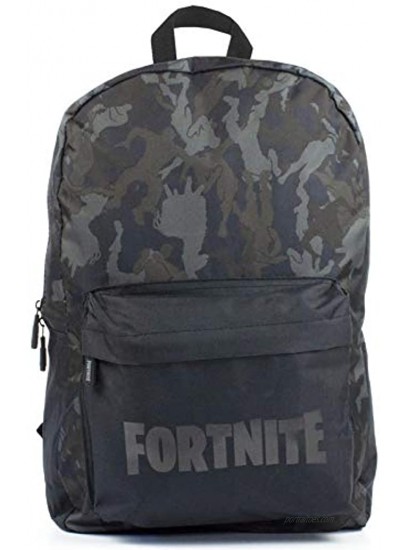 Fortnite Character Emote Camo Llama All Over Print Black Khaki Backpack Bag