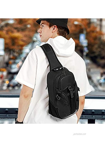 JUMO CYLY Large-capacity Sling Chest Bag Anti Theft Crossbody Bag for Men USB Shoulder Daypack