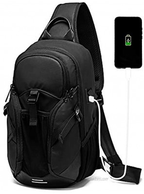 JUMO CYLY Large-capacity Sling Chest Bag Anti Theft Crossbody Bag for Men USB Shoulder Daypack