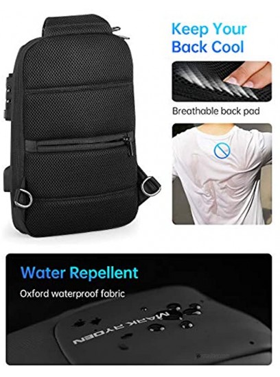 MARK RYDEN Sling Backpack Anti-Theft Chest Bag Men's Casual Shoulder Bag With Usb Plug Fit 9.7inch Ipad