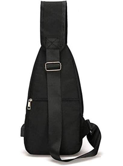 Men Women Sling Backpack Anti Theft Crossbody Shoulder Chest Bag with USB Charging Port Black
