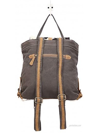 Myra Bag Bloom Bleach Upcycled Canvas & Cowhide Backpack S-1504