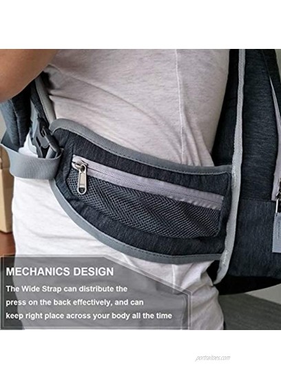 Plus Oversized Sling Backpack Men Women Double Layers Crossbody Backpack Rope Strap Bag 28L Fit for 14 Inch Laptop