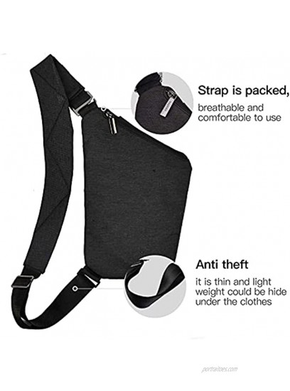 VADOO Sling Bag Anti-theft Crossbody Shoulder Bag for Men and Women
