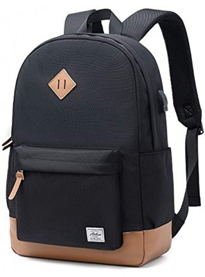 Abshoo Classical Basic Womens Travel Backpack for College Men Water Resistant Laptop School Bookbag USB Black
