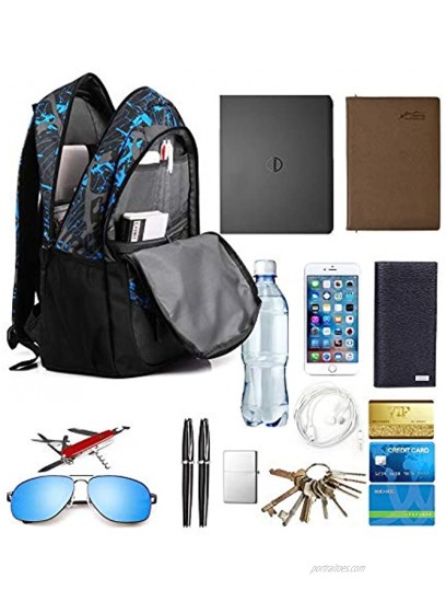 Backpack for Boys Kids School Backpack Set with USB Charging Port Lunch Bag and Pencil Case Water Resistant Teens Bookbag Fashion School Bags