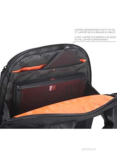 Carry+ Professional Laptop Backpack 17 Inch Hard Shell Protection Gaming Computer Bag Cool Looking Water-repellent for Work Business School College Riding Travel Men Women-Black