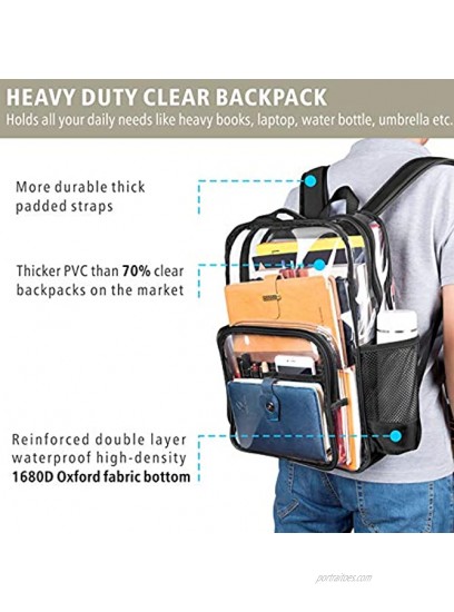 Clear Backpack Packism Heavy Duty Clear Backpack for Adults with Reinforced Straps Large Clear Bookbag Waterproof Transparent Backpack for School Security Stadiums Work