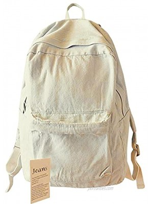 College School Bags Backpacks Girls Denim Kedera Cute Bookbags Student Backpack School Laptop Backpack Bag Pack Super Cute for School for Teenage Beige White