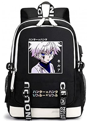 CoSter Anime Backpack Hisoka Killua Gon Cosplay Backpack Laptop School Bookbag Unisex Casual Travel Daypack black1