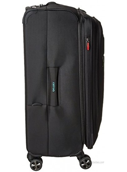 DELSEY Paris Hyperglide Softside Expandable Luggage with Spinner Wheels Black Checked-Medium 25 Inch