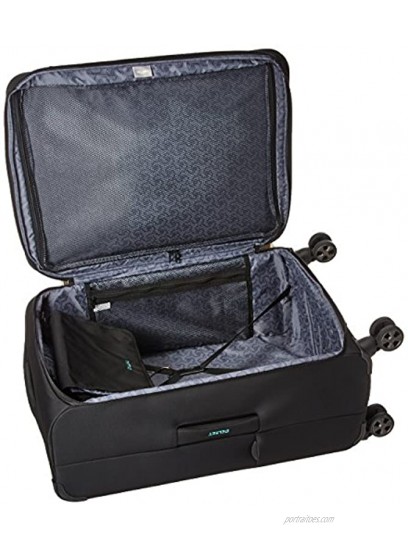 DELSEY Paris Hyperglide Softside Expandable Luggage with Spinner Wheels Black Checked-Medium 25 Inch