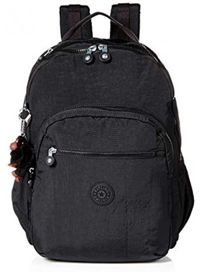 Kipling Women's Seoul Go XL Backpack Padded Adustable Backpack Straps Zip Closure Black Tonal