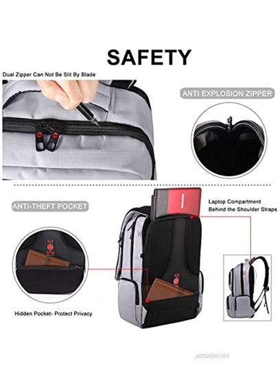 KUPRINE Travel Anti Theft Slim Durable Laptop Backpacks for Women Mens Lightweight Water Resistant College Computer Backpack Fits Most 15.6 Laptop & Tablet