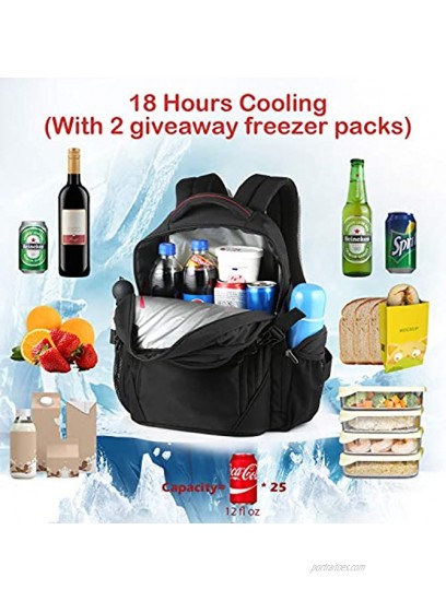 OUTXE Cooler Backpack 22L Insulated Cooler Bag for 14 Laptops Lunch Backpack for Work School Daily Backpack