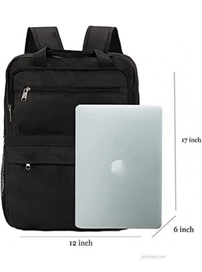 School Laptop Backpack for Women Men with Usb Charger Port Teacher Students bookbags Travel Work Computer 15.6 inch Backpacks for College Teen Boys Girls-Black