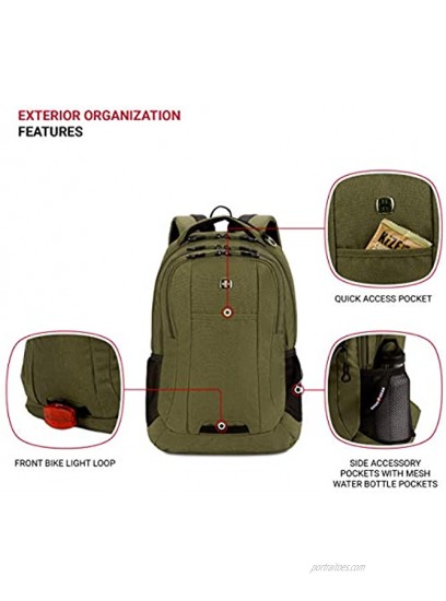 SwissGear Cecil 5505 Laptop Backpack Olive