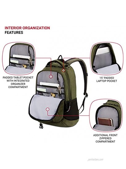 SwissGear Cecil 5505 Laptop Backpack Olive