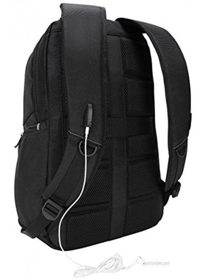 Targus Legend IQ Backpack Laptop bag for Business Professional and College Student with Durable Material Pockets Throughout Headphone Cord Pocket TrolleyStrap Fits 16-Inch Laptop Black TSB705US