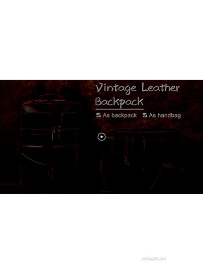 TIDING 17.3 Vintage Leather Laptop Backpack for Men Multi Pockets Casual School Daypack Travel Rucksack
