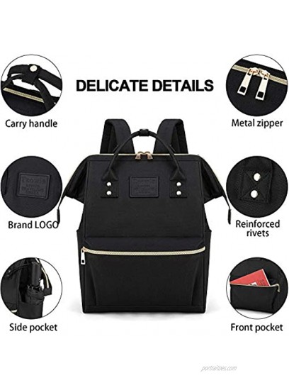 Tzowla Backpack Purse for Women Stylish College School Travel Casual Daypack Bookbag,Work Shopping Small Bag Light Weight For Men Girls Boys Student Fits 13.3 Inch Laptop Netbook- Black