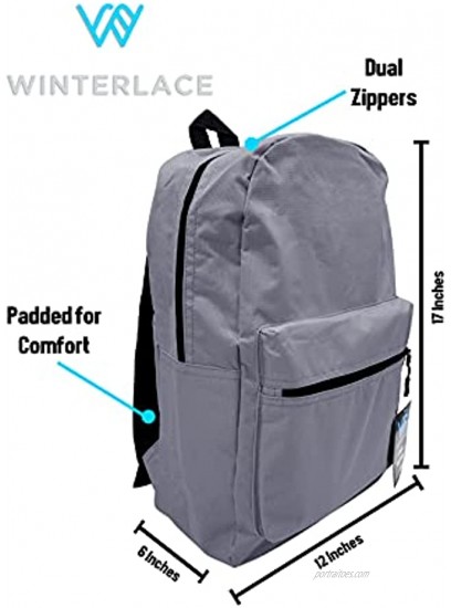 12 Bulk Case of 17 Inch Backpacks For Kids Padded Straps Wholesale Unisex Assorted