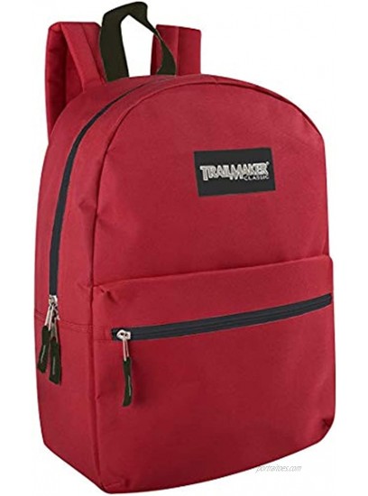 24 Pack- Classic 17 Inch Backpacks in Bulk Wholesale Back Packs for Boys and Girls Assorted 12 Color Pack