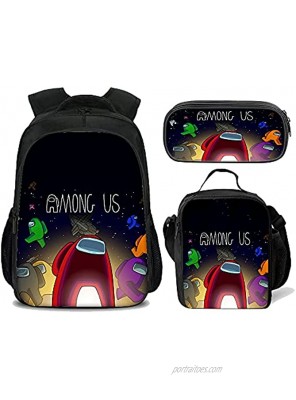 3Pcs Printed Unisex Backpack High-Capacity Wear-Resistant Book Bags for Boys and Girls Daypack