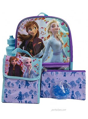 5 Pc. Disney Frozen Backpack Set for Girls 16 inch w Frozen Lunch Bag & Pencil Case